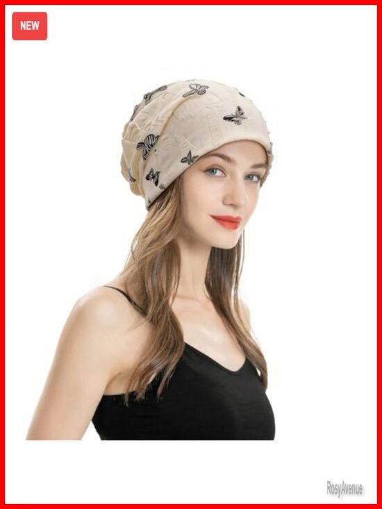 Knit Slouchy Beanie Hat Thin Stretch Skull Cap for Women main image 5